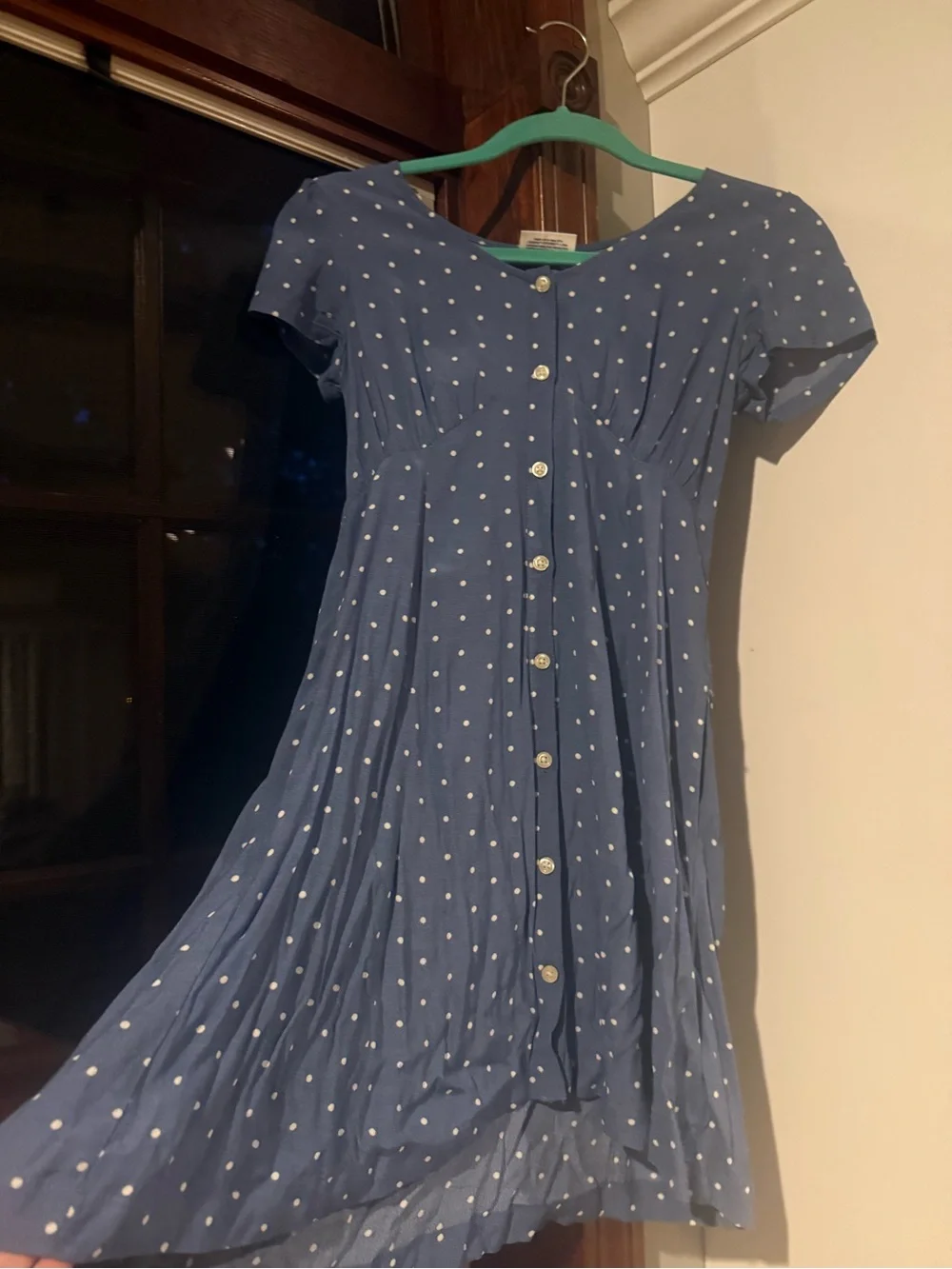 GAP Blue Polka Dot Button-Front Kids Dress